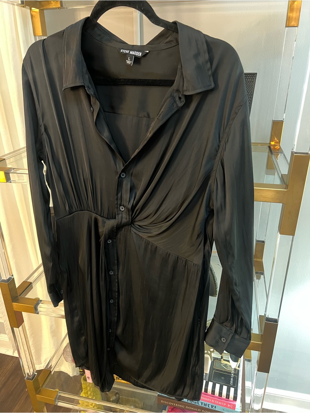 Steve Madden Satin Black Dress
